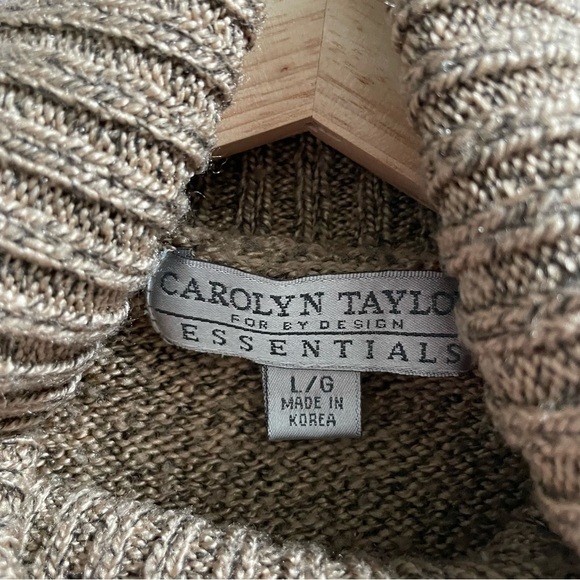 Vintage Sweater Womens Large Snowflake Turtleneck Brown Carolyn Taylor Knitted - Picture 5 of 8